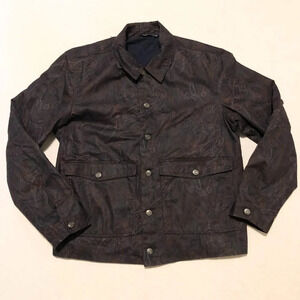Zara  Paisley Jacket Mens Size XL Denim Coat